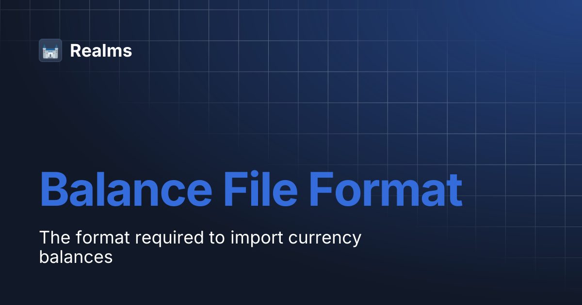 Balance File Format | Realms